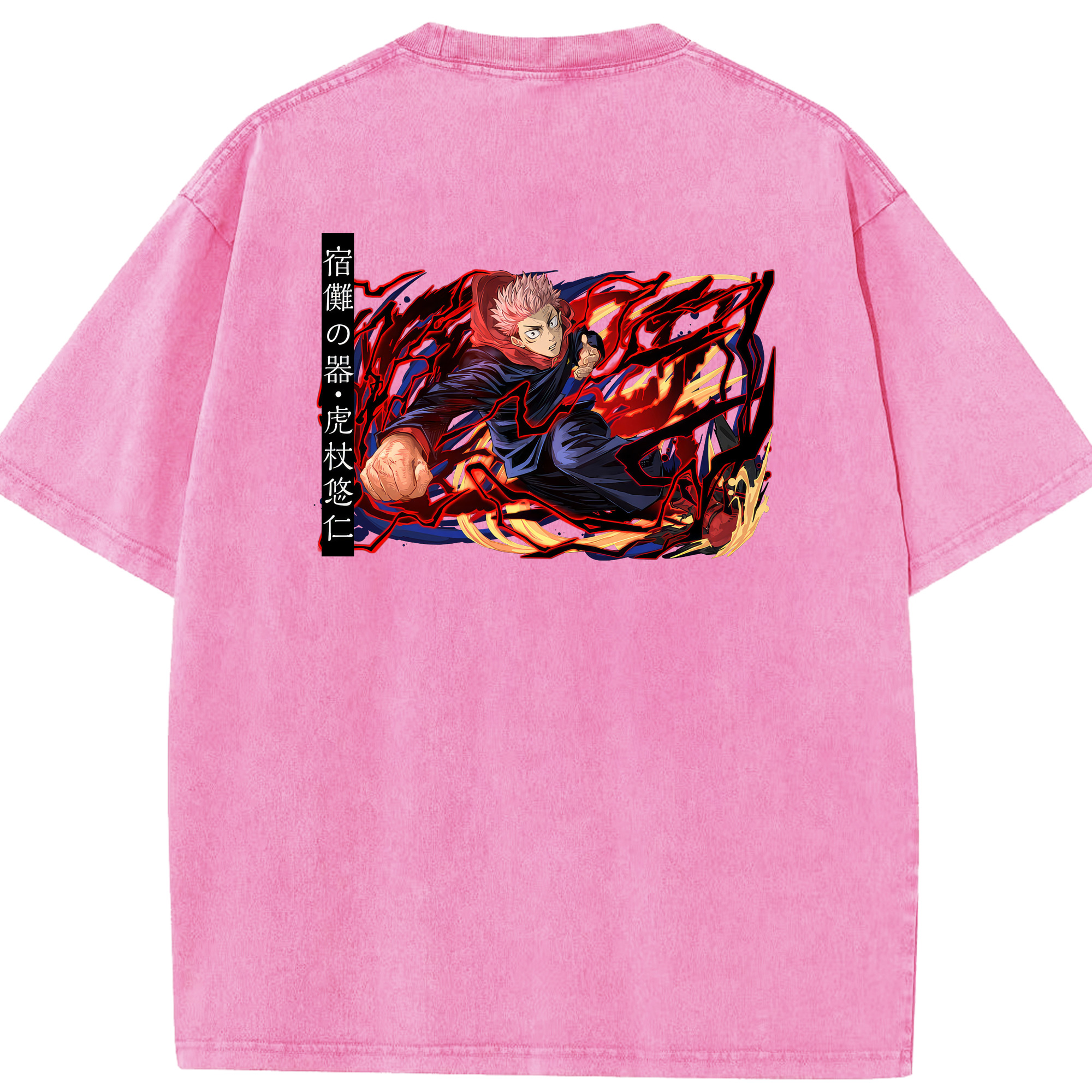 （画像用） 呪術廻戦 Jujutsu Kaisen 綿100% ヴィンテージ風 半袖Tシャツ（背面プリント）